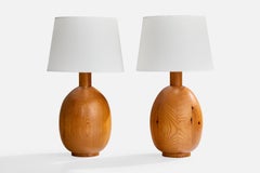 Markslöjd, Table Lamps, Pine, Sweden, 1980s