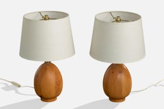 Markslöjd, Table Lamps, Pine, Sweden, 1980s