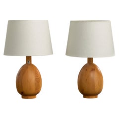 Markslöjd, Table Lamps, Pine, Sweden, 1980s