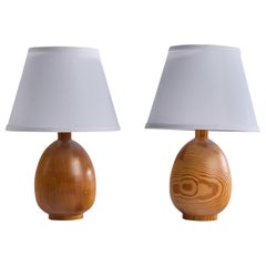 Markslöjd, Table Lamps, Pine, Sweden, 1980s