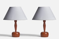 Markslöjd, Table Lamps, Teak, Sweden, 1960s
