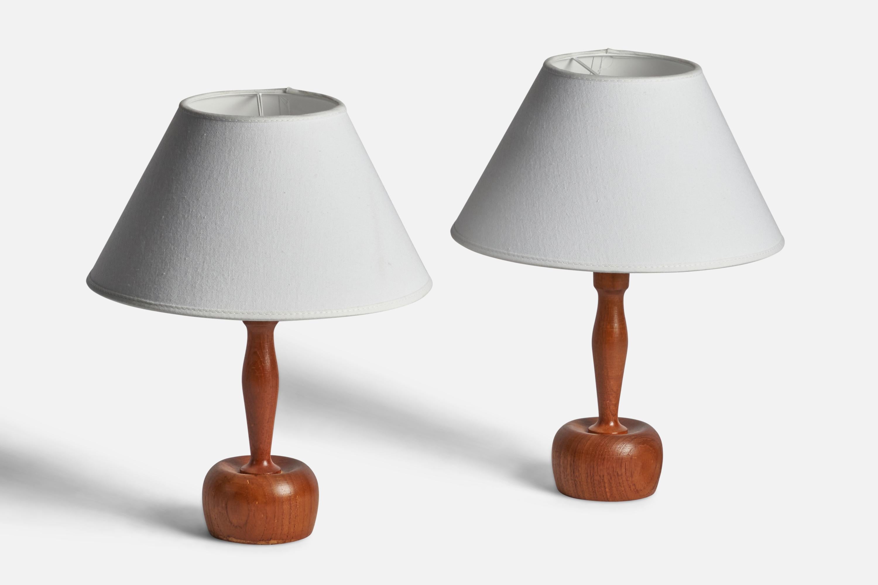 Scandinavian Modern Markslöjd, Table Lamps, Teak, Sweden, 1960s For Sale