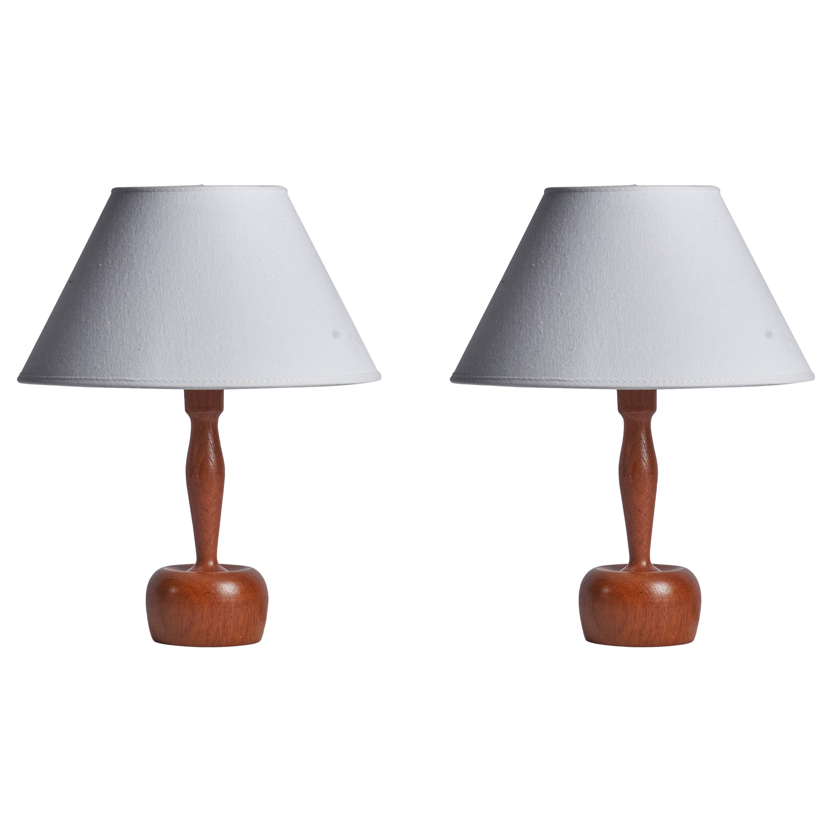 Markslöjd, Table Lamps, Teak, Sweden, 1960s