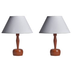 Markslöjd, Table Lamps, Teak, Sweden, 1960s