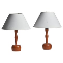 Markslöjd, lampes de table, teck, Suède, années 1960