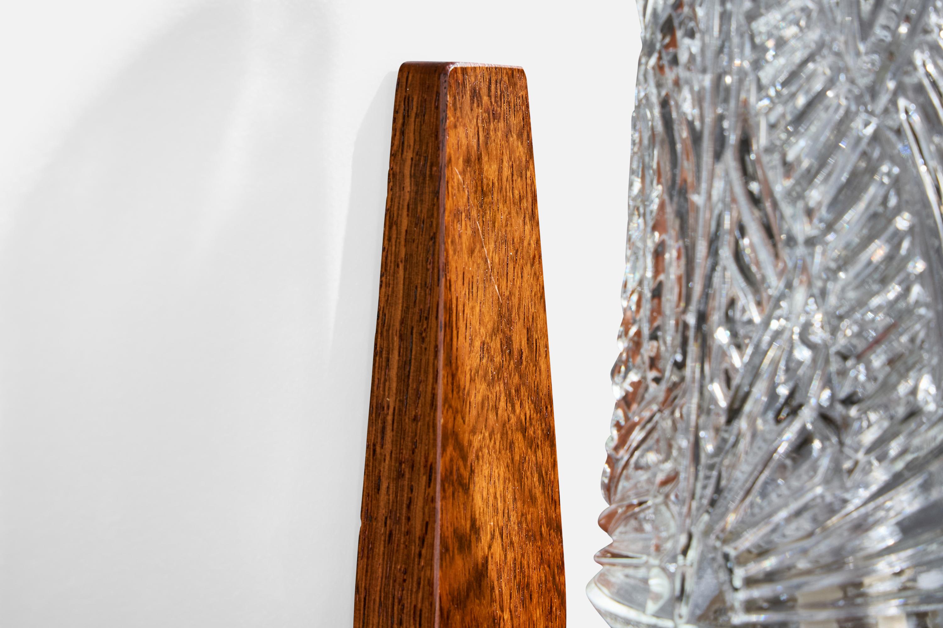 Verre Markslöjd, appliques, verre, Wood, Suède, années 1970 en vente