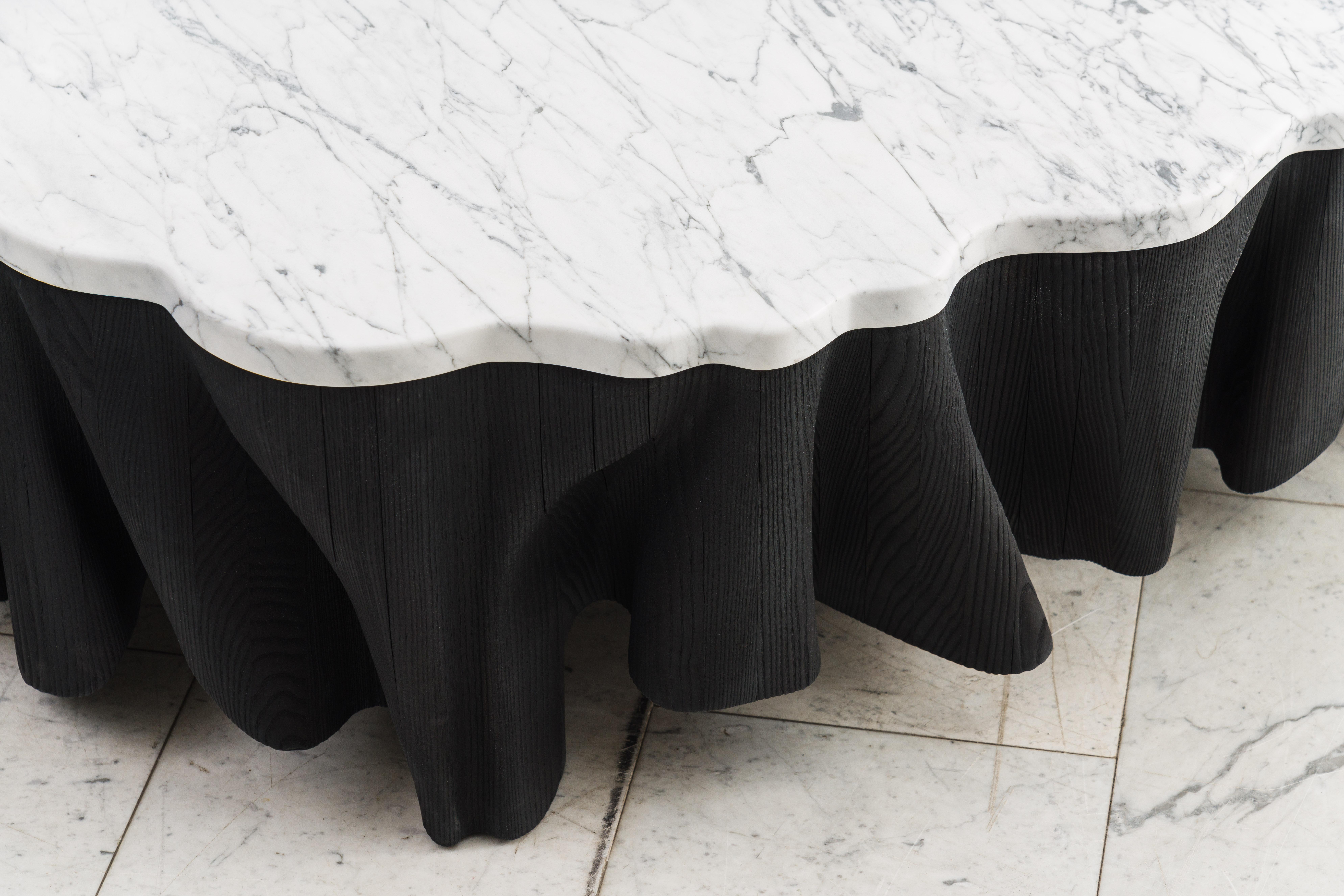 Modern Markus Haase, Ash and Marble Aeolian Low Table iii, Usa For Sale