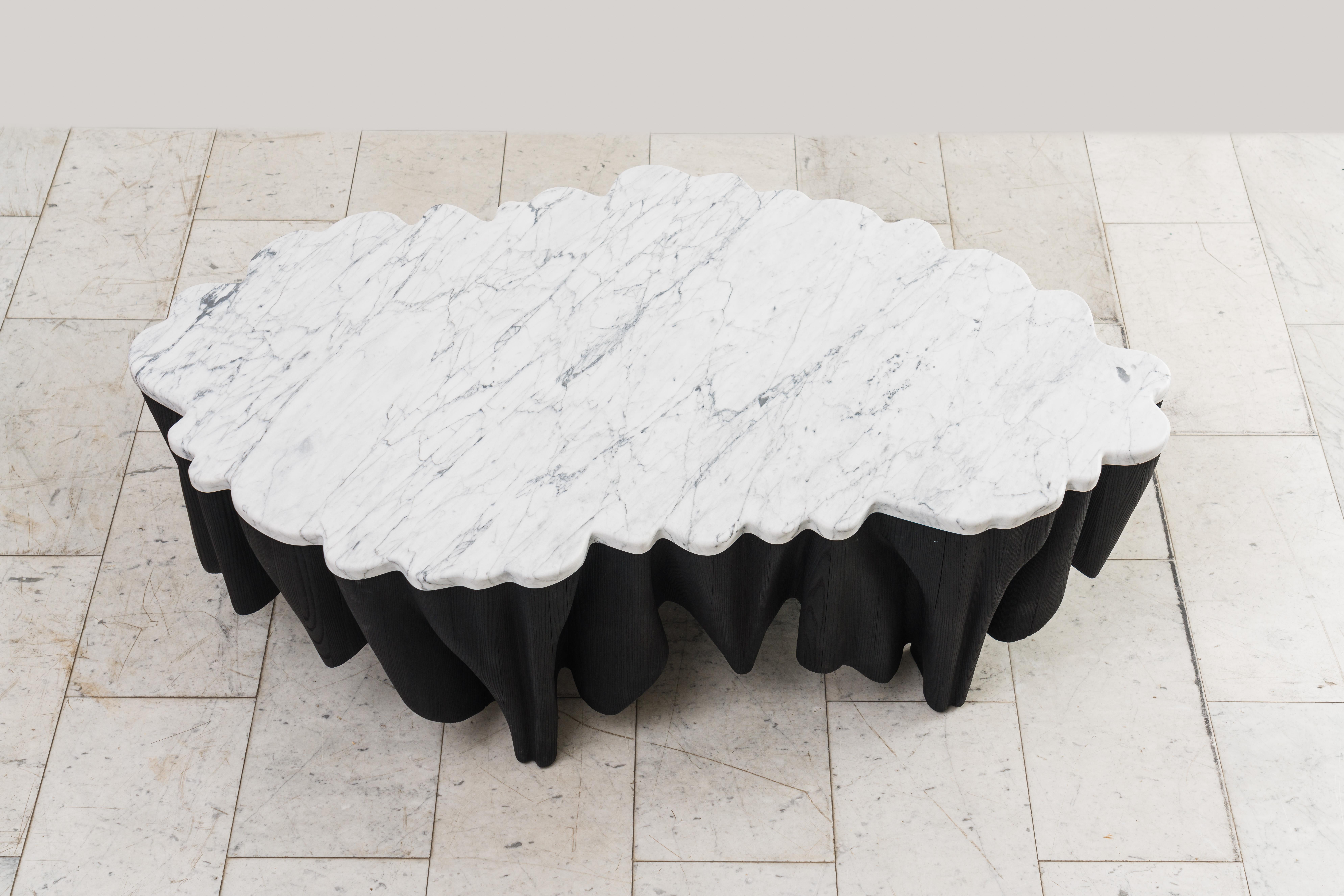 XXIe siècle et contemporain Table basse Aeolian IV Markus Haase, en frêne et marbre, États-Unis en vente