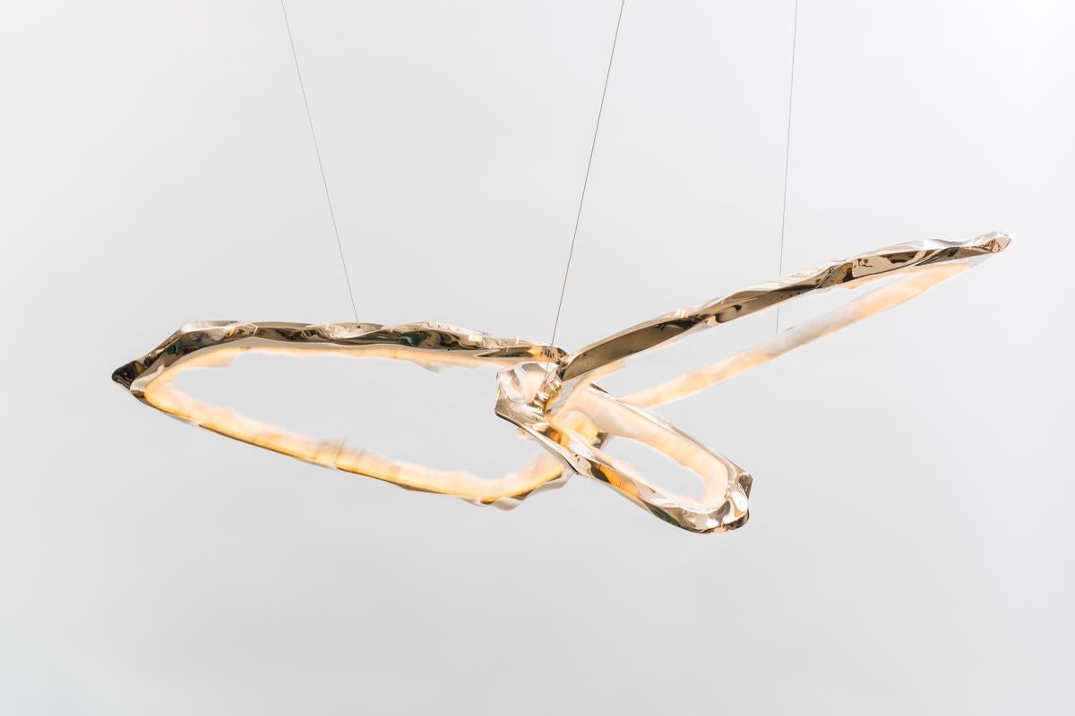 Tedesco Markus Haase, Lampadario Circlet III in bronzo e onice, DE in vendita