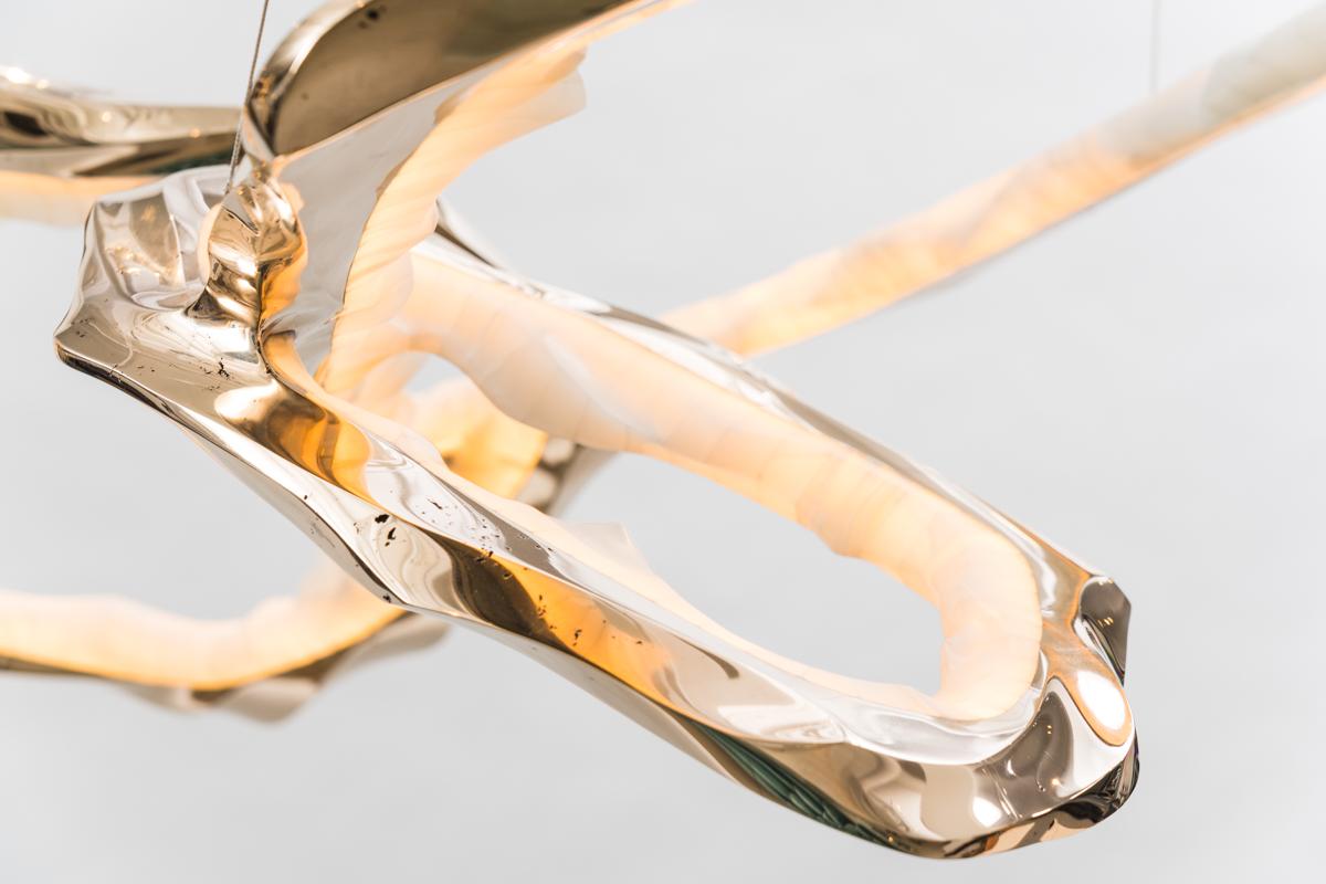 XXI secolo e contemporaneo Markus Haase, Lampadario Circlet III in bronzo e onice, DE in vendita