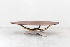 Markus Haase, Bronze, Walnut, and Limestone Dining Table, USA, 2018