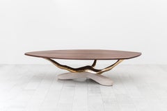Markus Haase, Tavolo da pranzo in bronzo, noce e pietra calcarea, USA, 2018