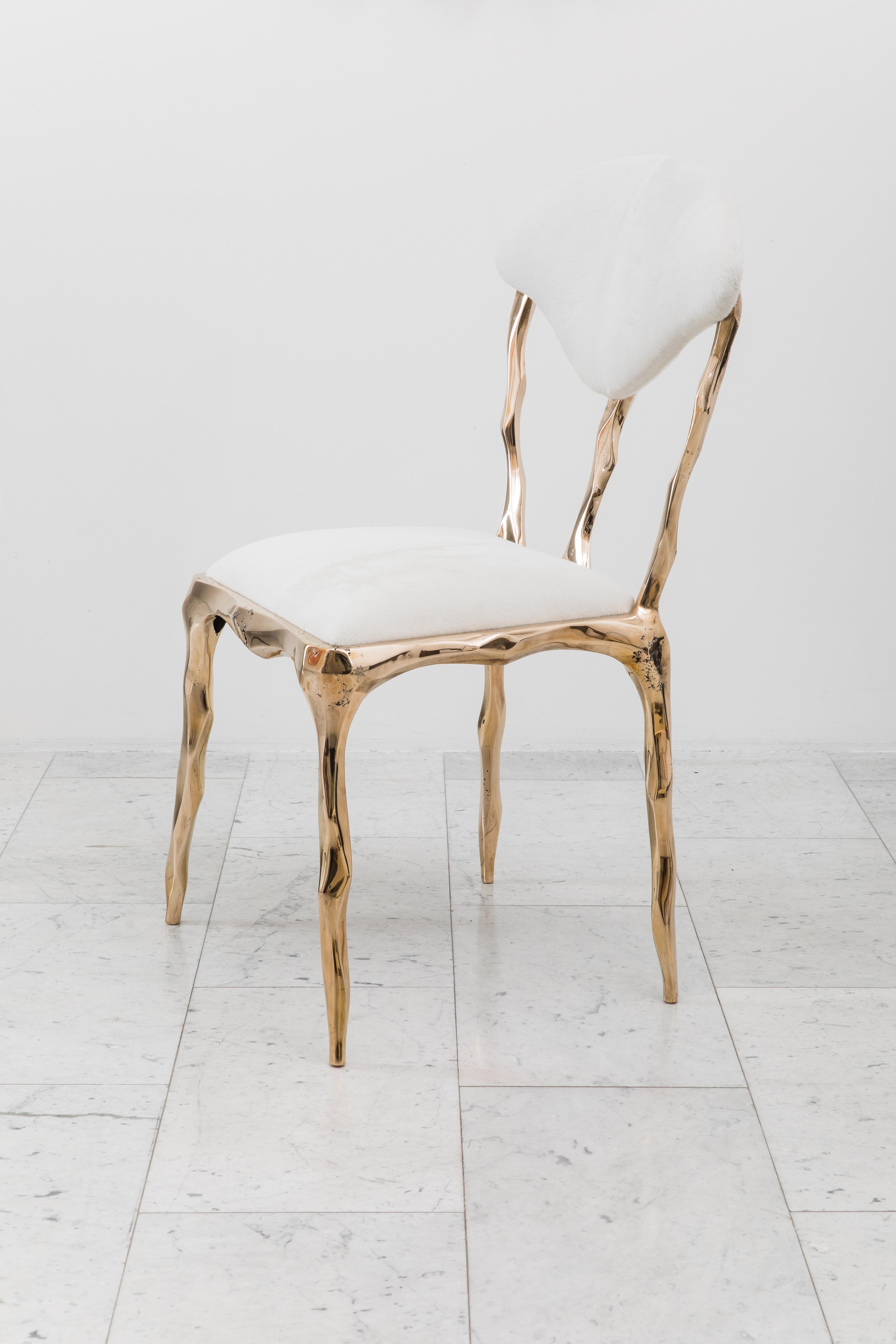 Markus Haase, Faceted Bronze Dining Chair, USA, 2018 In New Condition For Sale In New York, NY