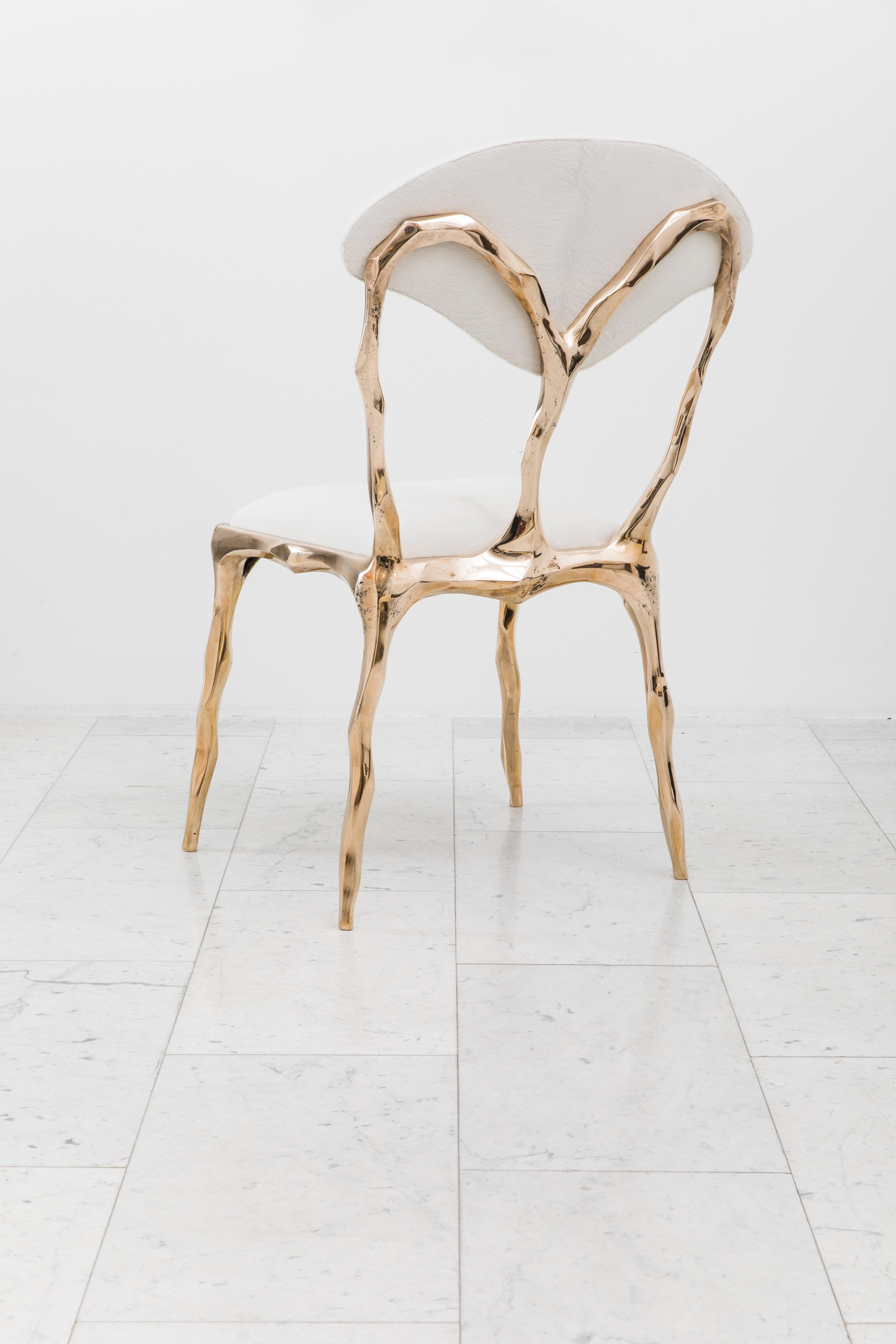 Contemporary Markus Haase, Faceted Bronze Dining Chair, USA, 2018 For Sale