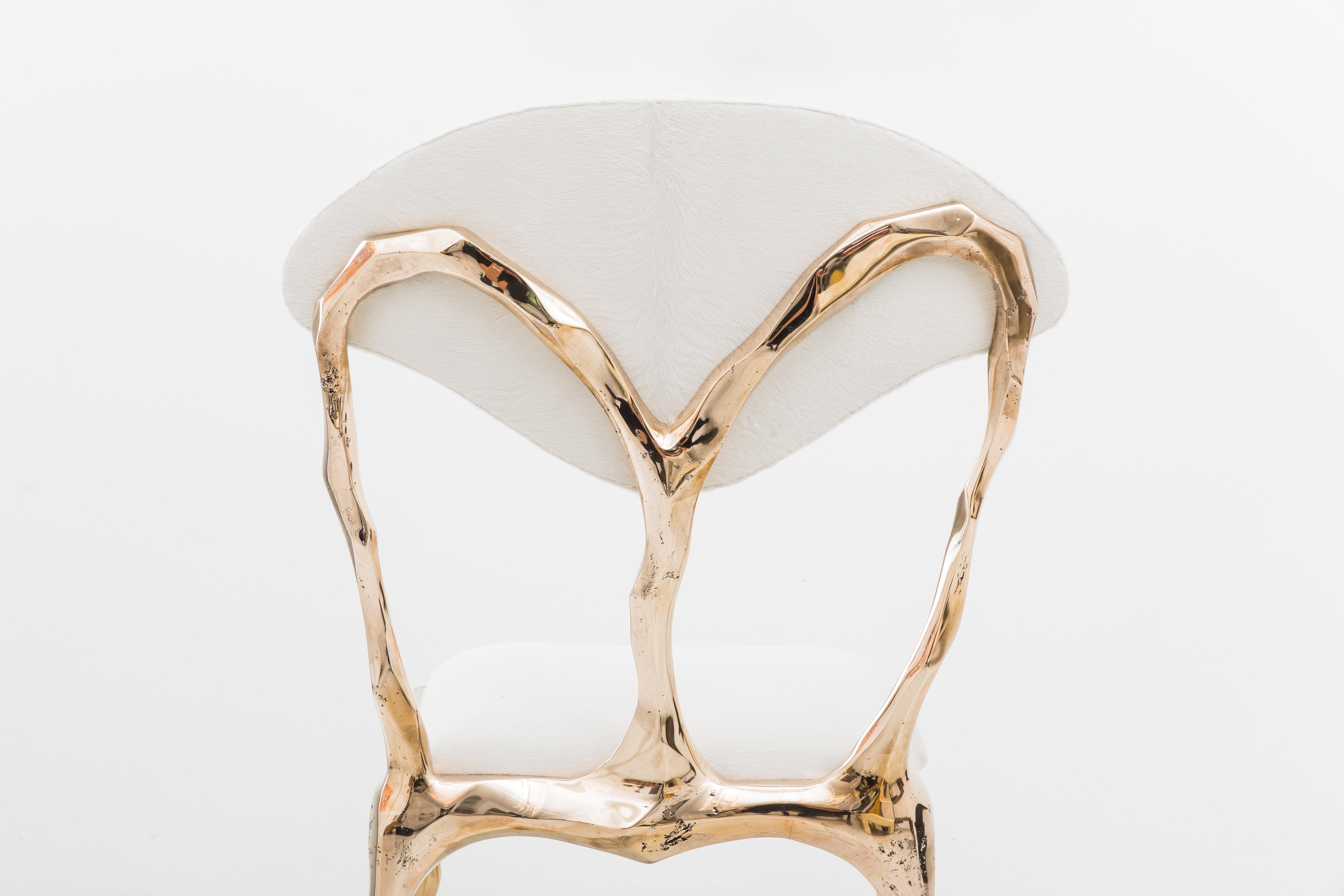Markus Haase, Faceted Bronze Dining Chair, USA, 2018 For Sale 1