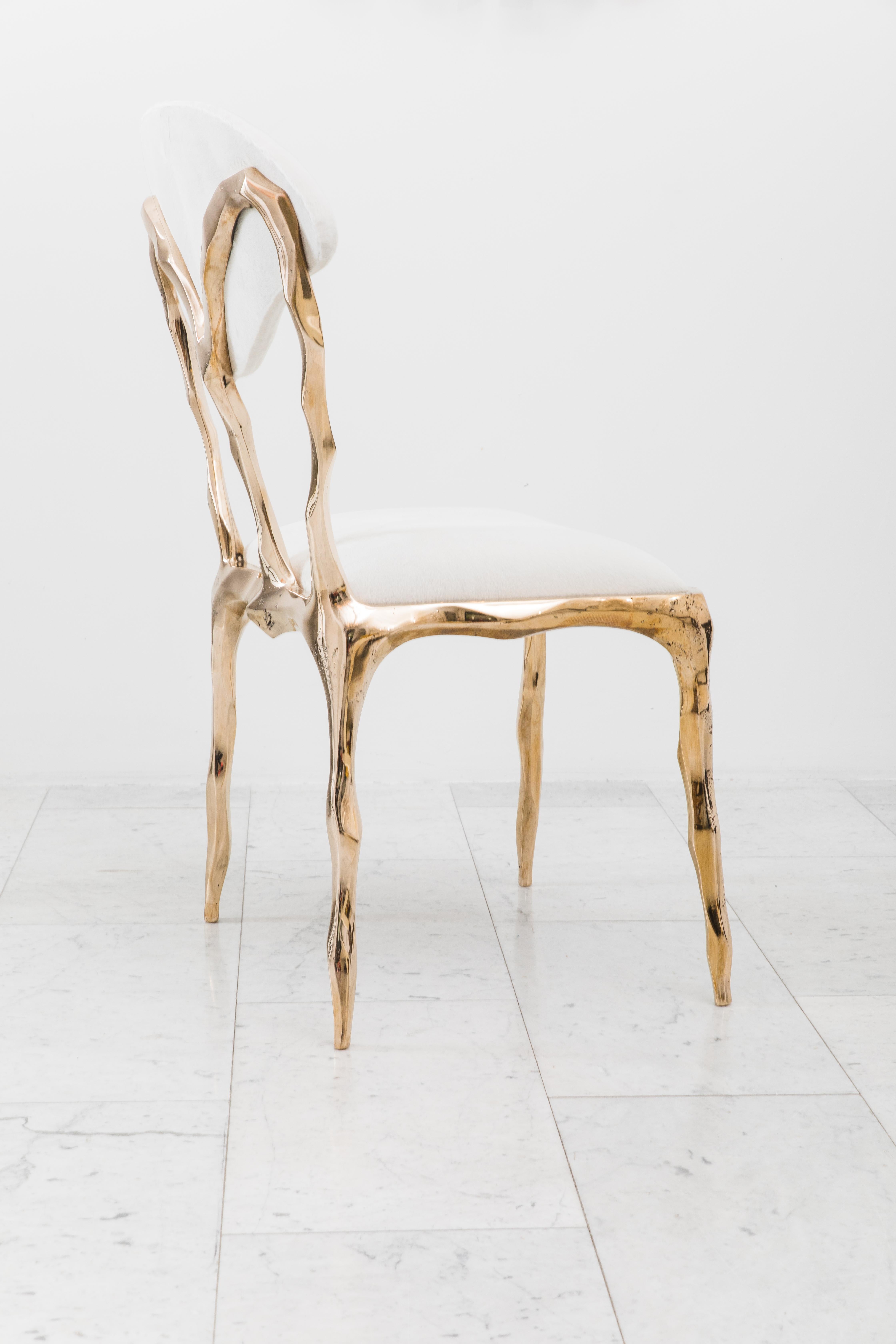 Markus Haase, Faceted Bronze Dining Chair, USA, 2018 For Sale 2