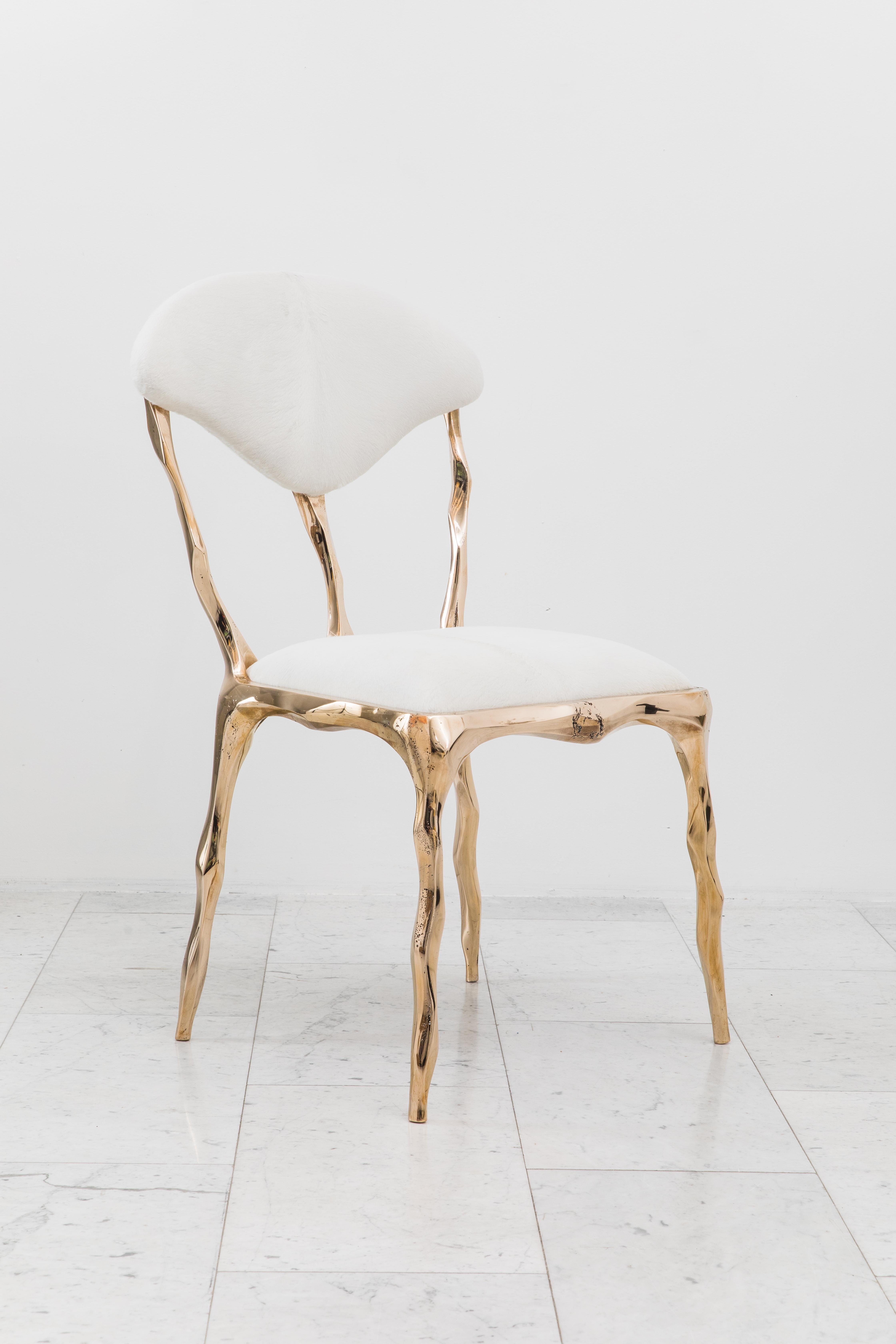 Markus Haase, Faceted Bronze Dining Chair, USA, 2018 For Sale