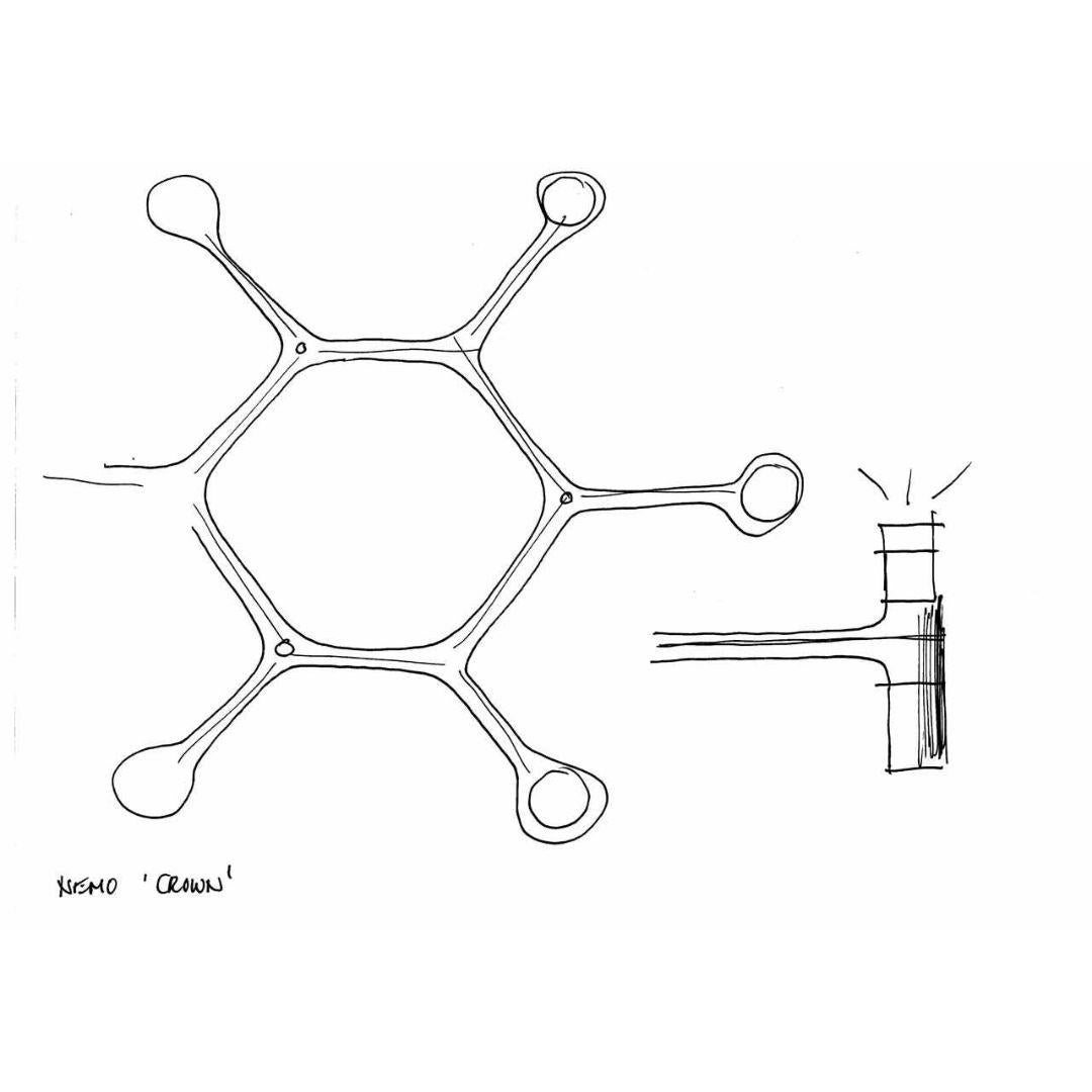 Markus Jehs & Jürgen Laub 'Crown Magnum' Chandelier for Nemo in Plated Black For Sale 4