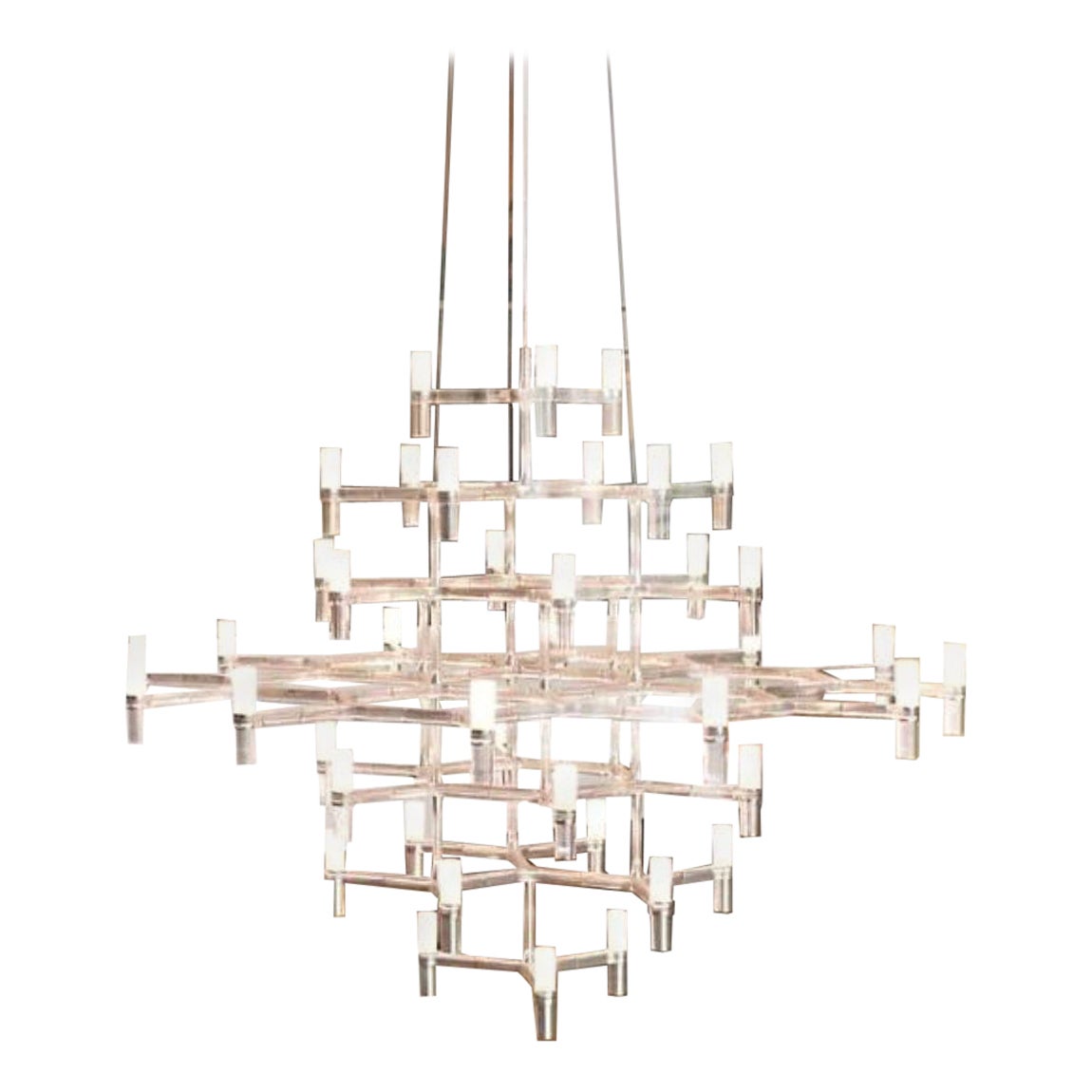 Markus Jehs & Jürgen Laub Crown Magnum Chandelier in Polished Aluminum for Nemo