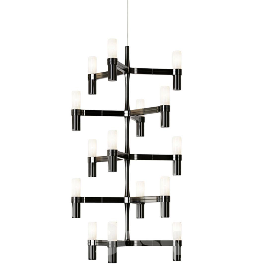 Contemporary Markus Jehs & Jürgen Laub Crown Multi Chandelier in Gold Plated for Nemo For Sale