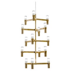 Markus Jehs & Jürgen Laub Crown Multi Chandelier in Gold Plated for Nemo