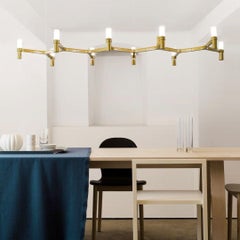 Markus Jehs, Jürgen Laub 'Crown Plana Linea' Chandelier in Plated Gold for Nemo