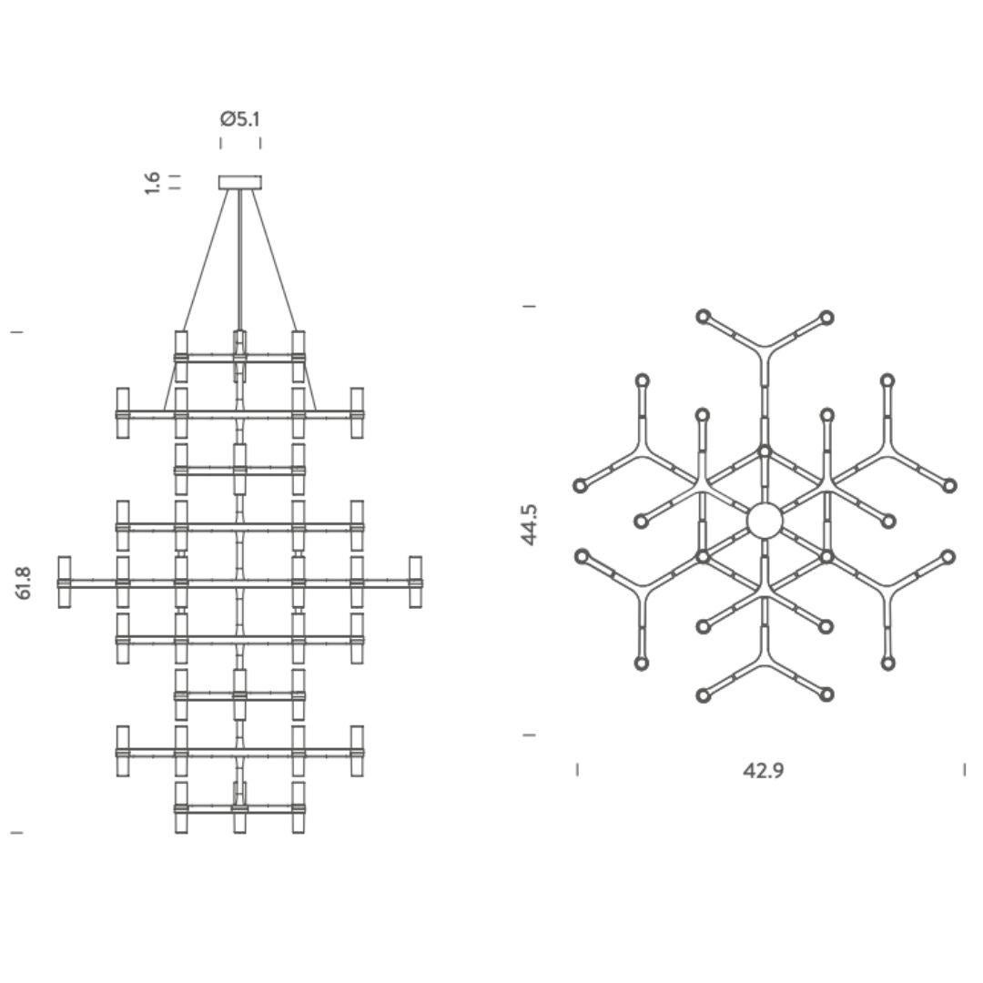 Poli Markus Jehs & Jürgen Laub Lustre 'Crown Summa' en aluminium poli pour Nemo en vente