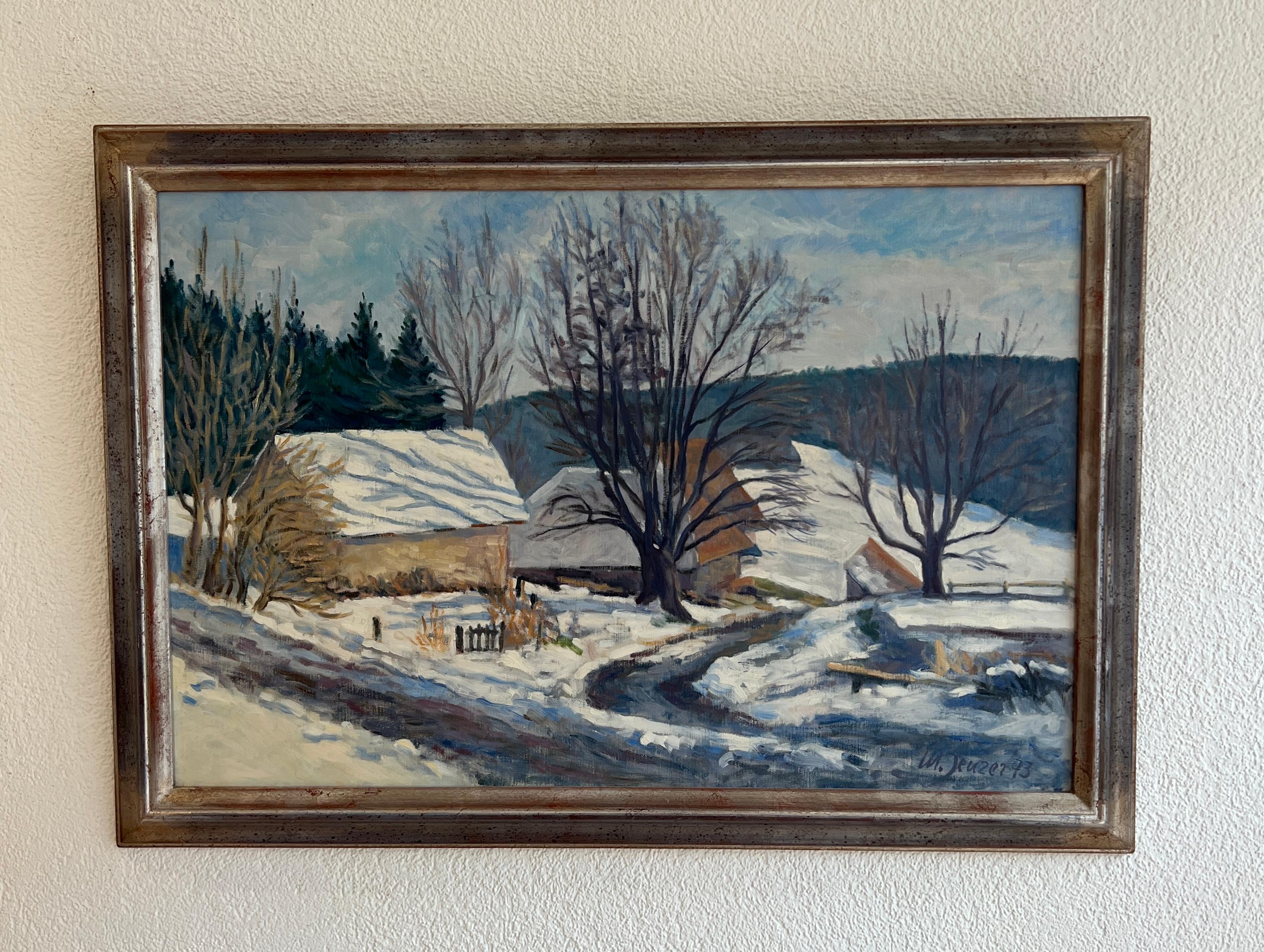 Verschneite Landschaft – Painting von Markus Jenzer