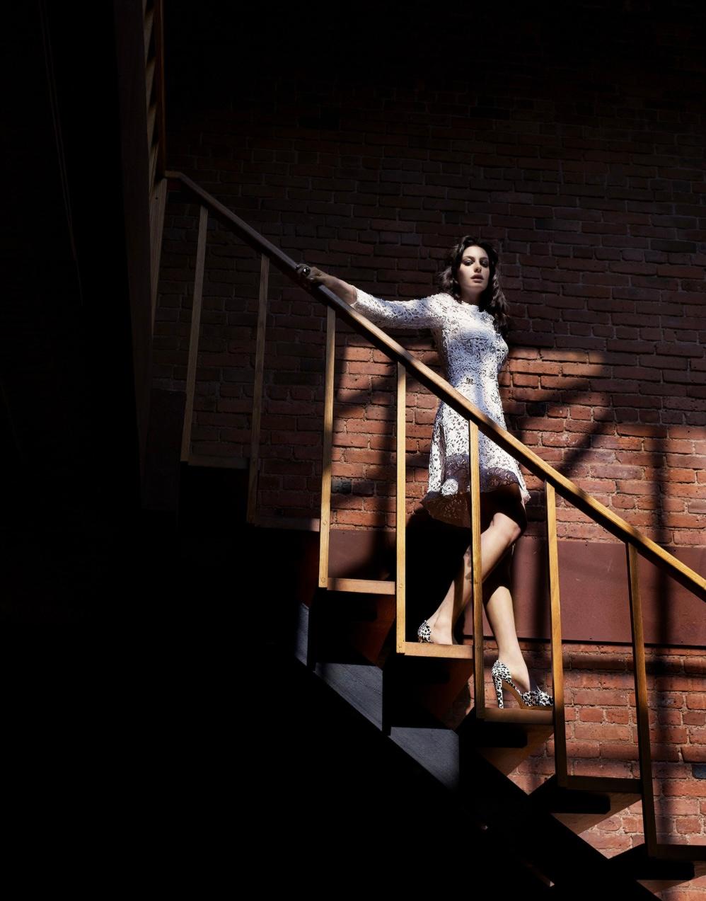 A dramatic signed, limited-edition photo of Anne Hathaway in a cool urban scene, shot by international celebrity photographer Markus Klinko (bio below) in 2006. We offer this strictly limited-edition signed C-print in a range of sizes and prices.