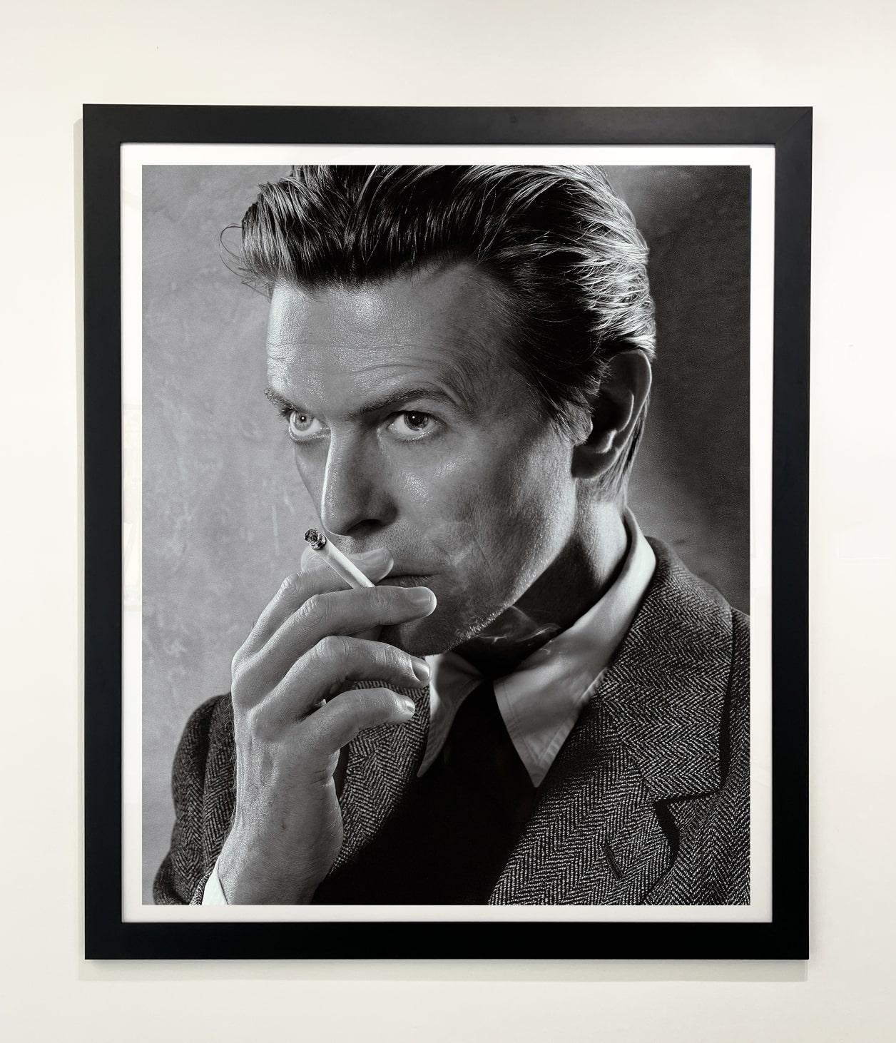 David Bowie, Smoking, Black & White - Contemporary Photograph by Markus Klinko