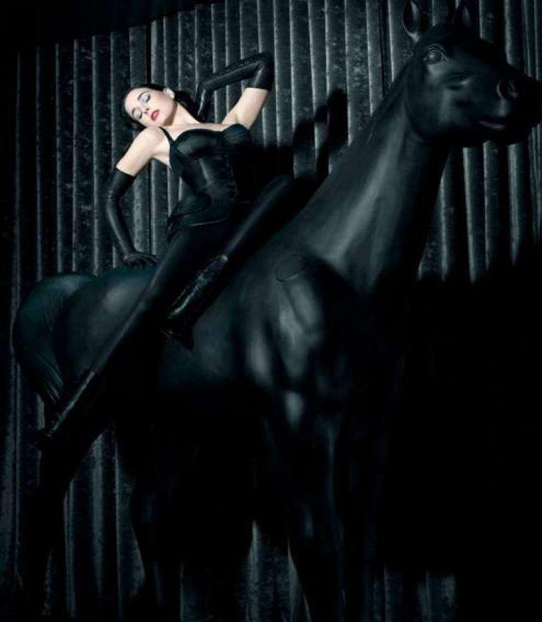 Markus Klinko Color Photograph - Dita Von Teese on Horse