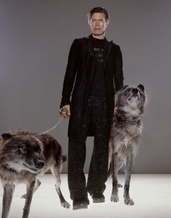 The Hunt - superstar David Bowie with wolf, Fine Art Photograpy
