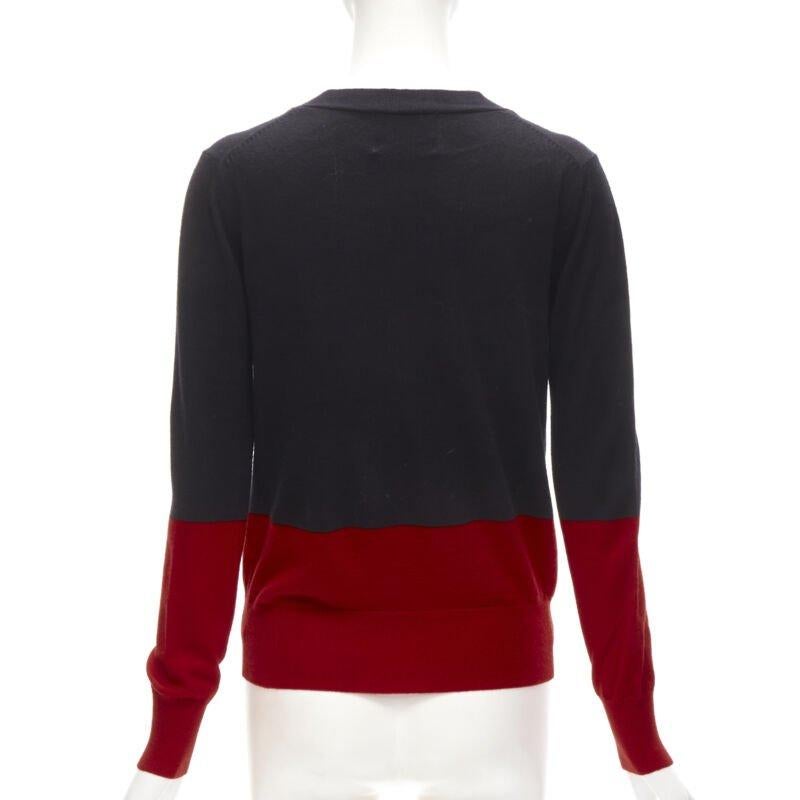 MARKUS LUPFER 100% merino wool black red Angry Eyes sequins pocket cardigan XS 1