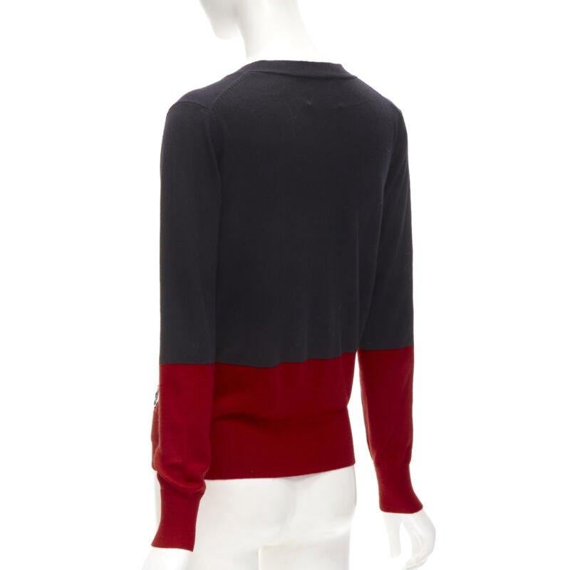 MARKUS LUPFER 100% merino wool black red Angry Eyes sequins pocket cardigan XS 2