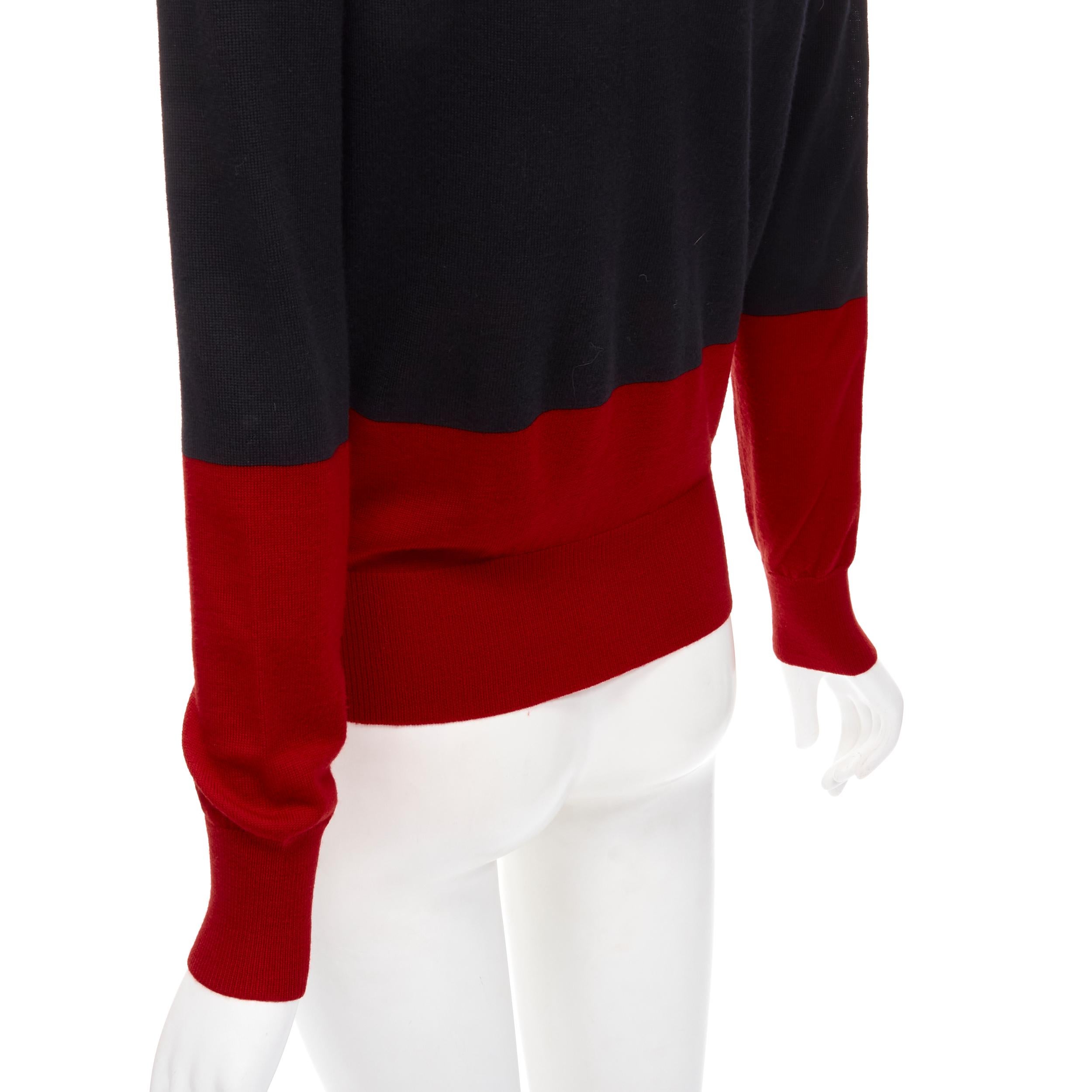 MARKUS LUPFER 100% laine mérinos noir rouge Angry Eyes cardigan à poches pailletées XS en vente 4