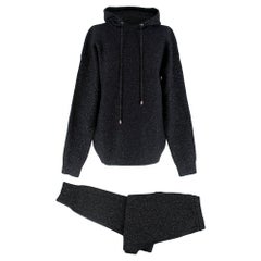 Markus Lupfer Black Lurex Knitted Cashmere Blend Loungewear Set SIZE S