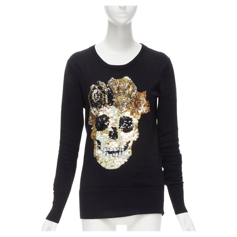 Pull Markus Lupfer Gris à Motif Crâne Et Rectangle Rouge — Neuf Avec étiquette, Taille L