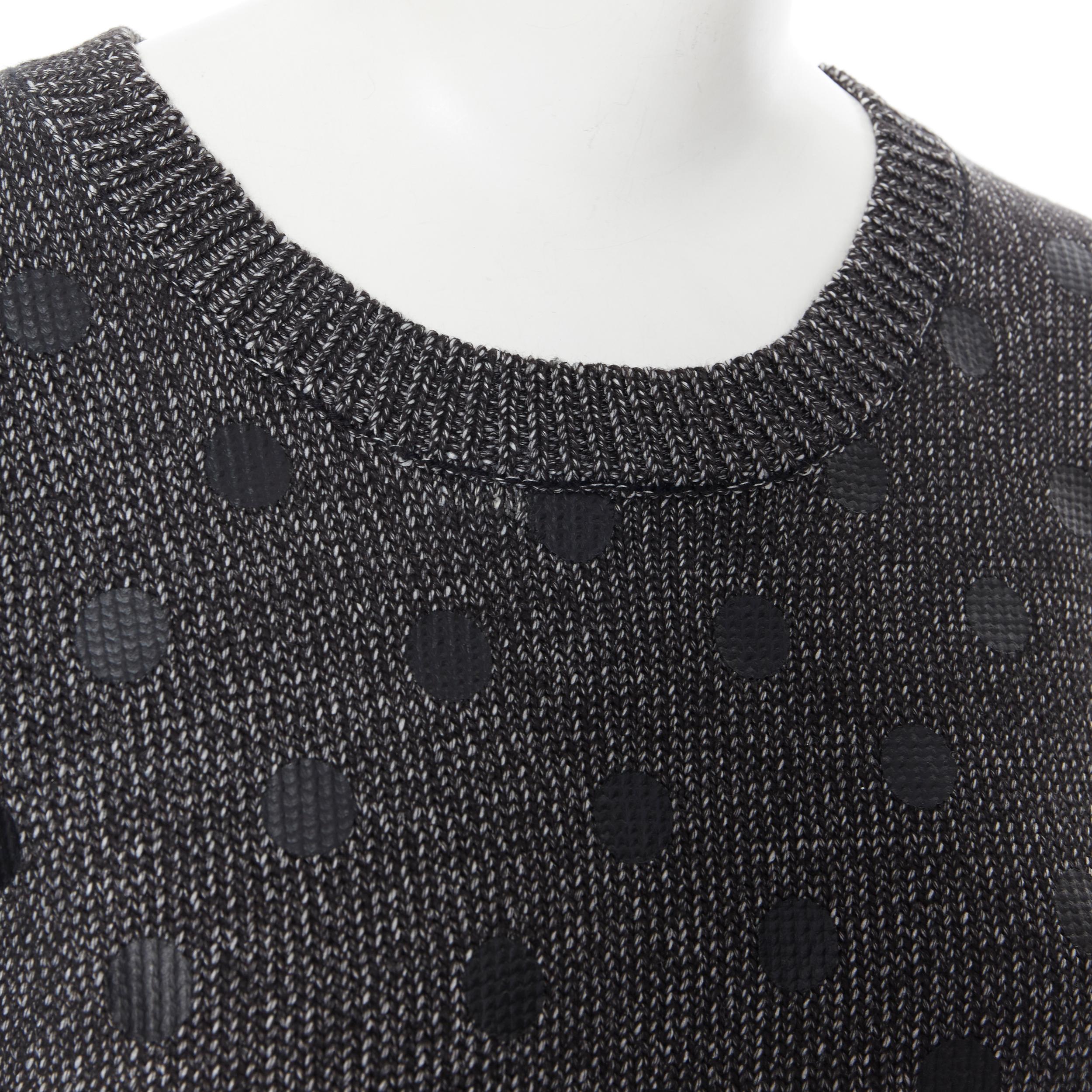 MARKUS LUPFER cotton blend knit grey polka dot printed oversized sweater L For Sale 2