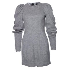 Markus Lupfer, Grey wool dress with balloon sleeves