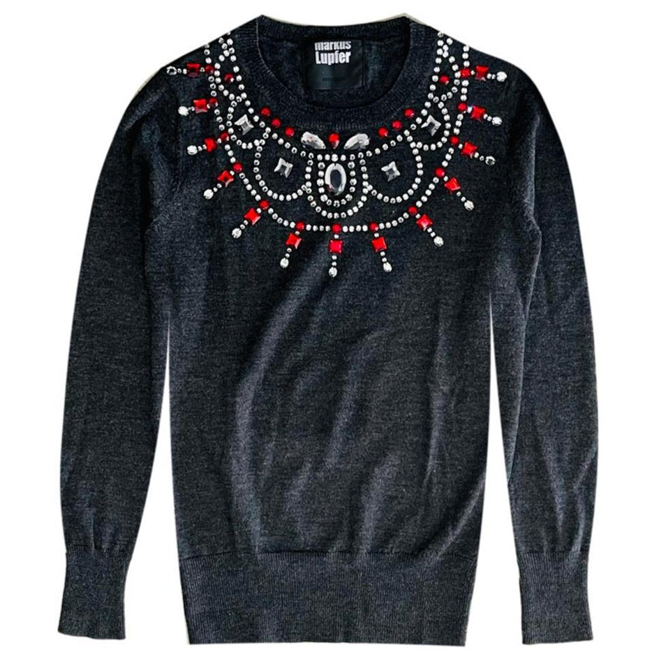 Markus Lupfer Pullover aus Merinowolle und Kristall