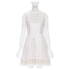 MARKUS LUPFER Metallic-Kupfer, floraler Jacquard, kristallverziert, ausgestelltes Kleid M