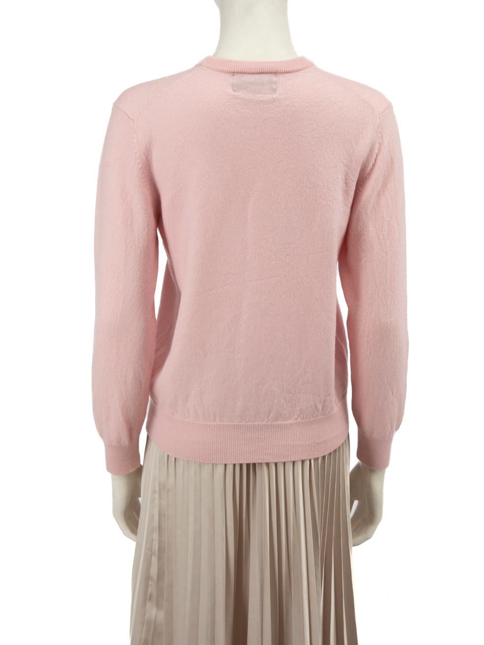 Beige Markus Lupfer Pink Wool Embellished Flamingo Jumper Size XL