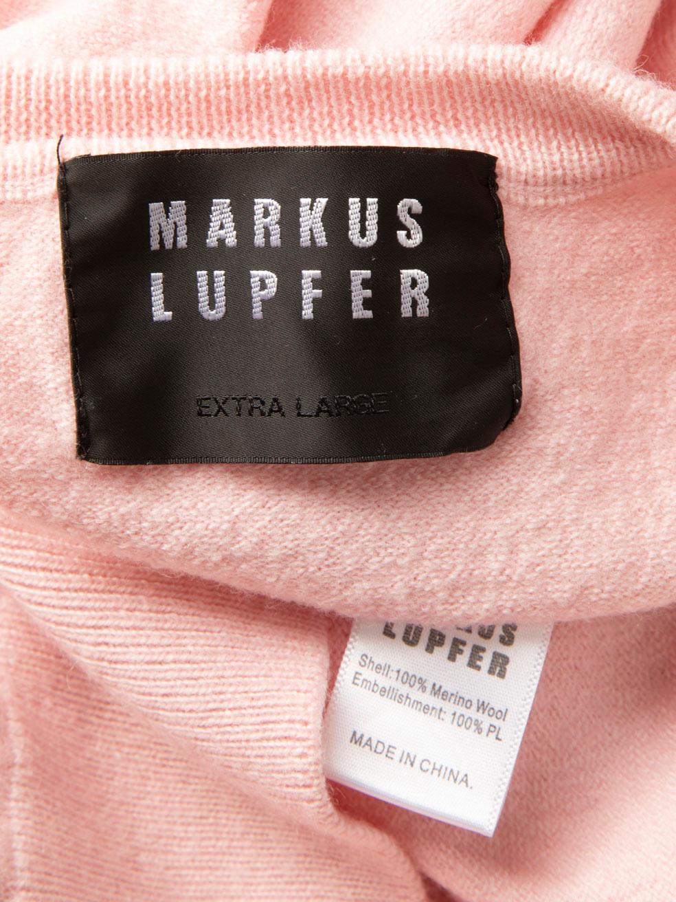 Markus Lupfer Pink Wool Embellished Flamingo Jumper Size XL 2