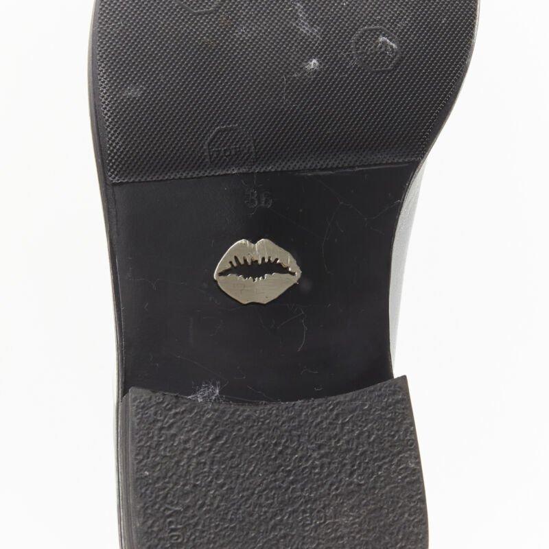 MARKUS LUPFER Signature Nieten bestickte Lippen weiß Leder Brogue EU36 im Angebot 6