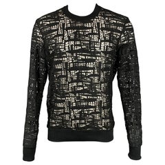 MARKUS LUPFER Size M Black Mesh Cotton / Polyamide Crew-Neck Pullover