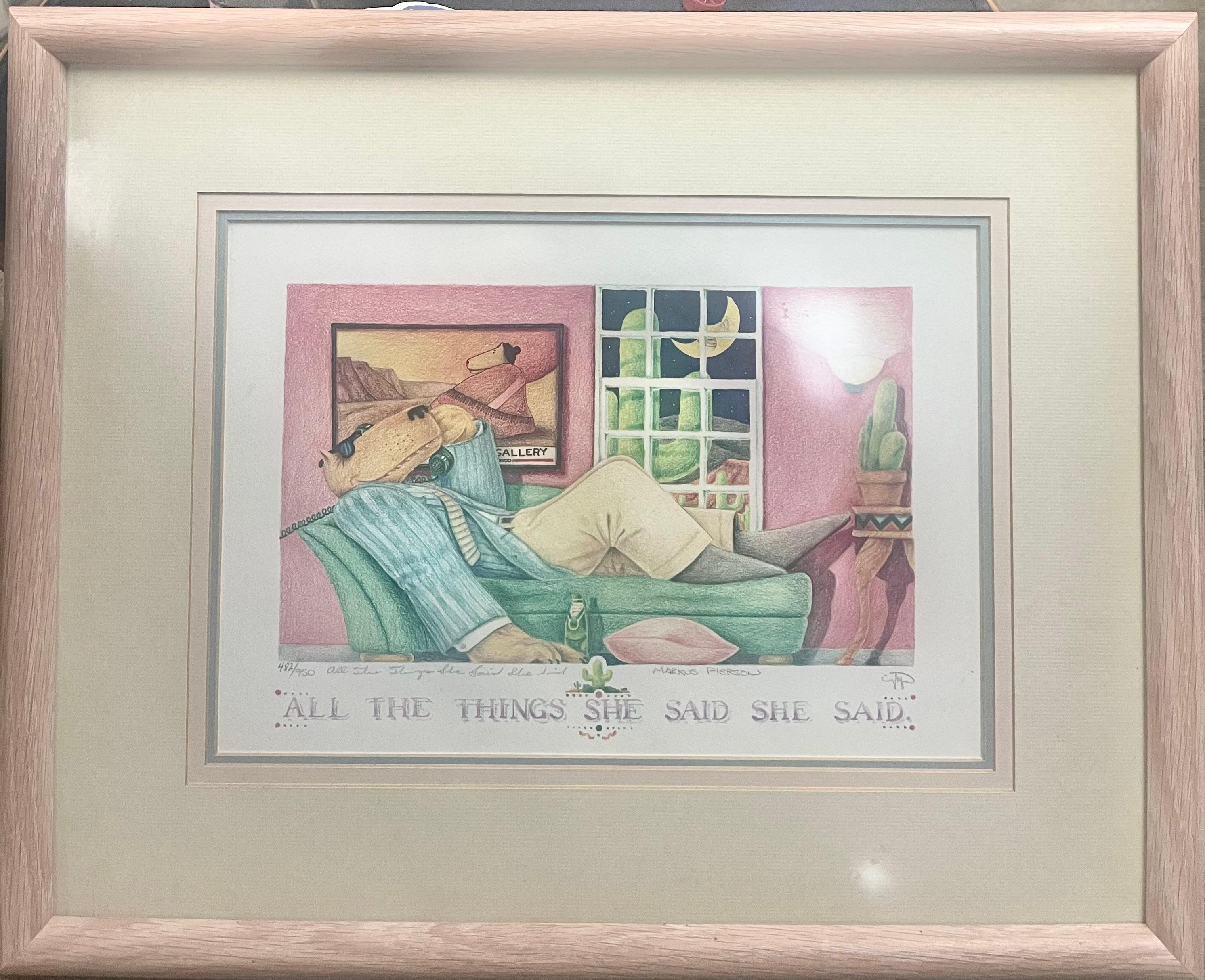 All die Dinge, die sie sagte, die sie sagte – Print von Markus Pierson