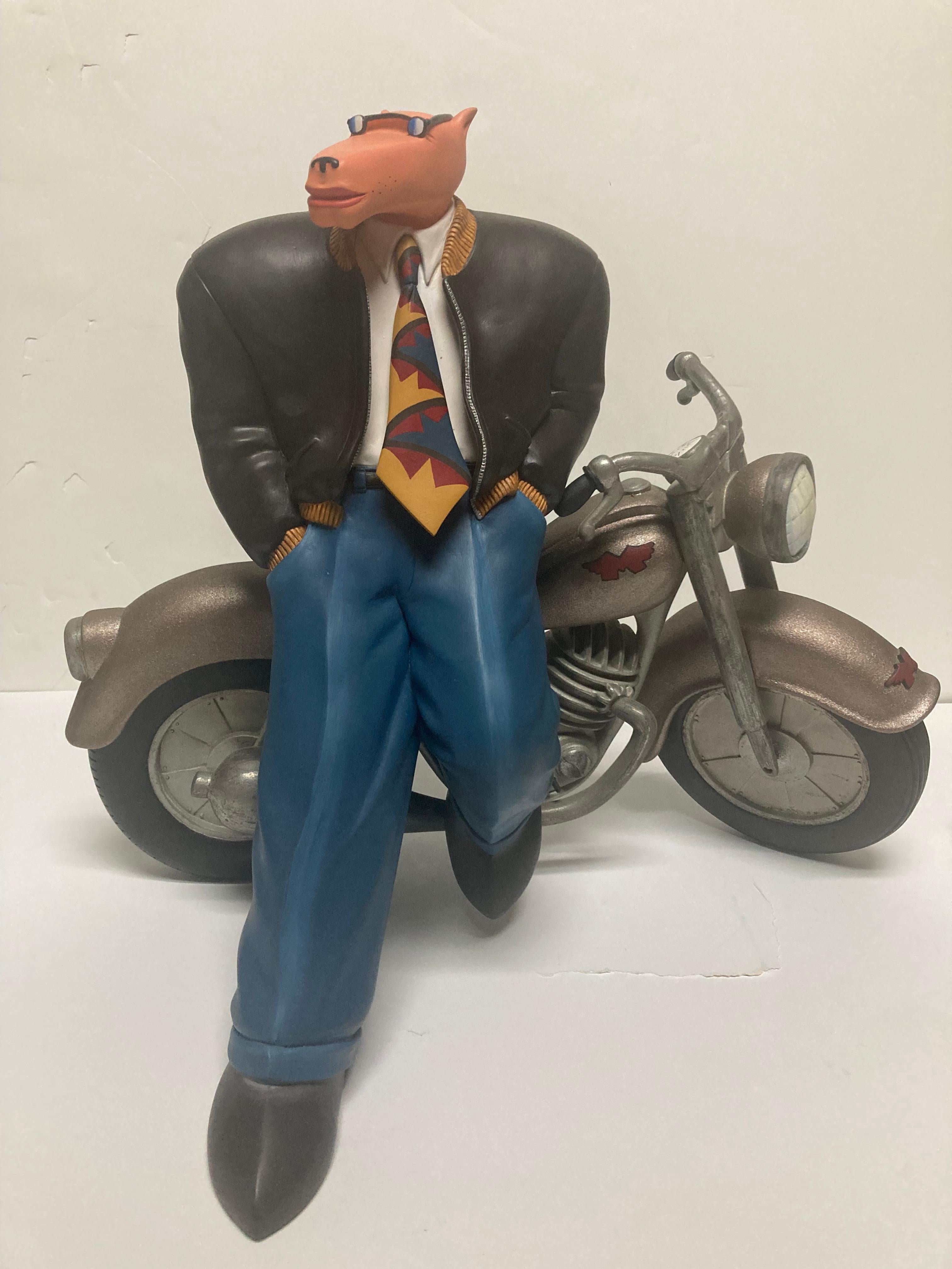 This is a markus Pierson sculpture signed and numbered out of 200. In excellent condition. Biker does come off of his motorcycle it will be separately shipped. Measures 16x19x13