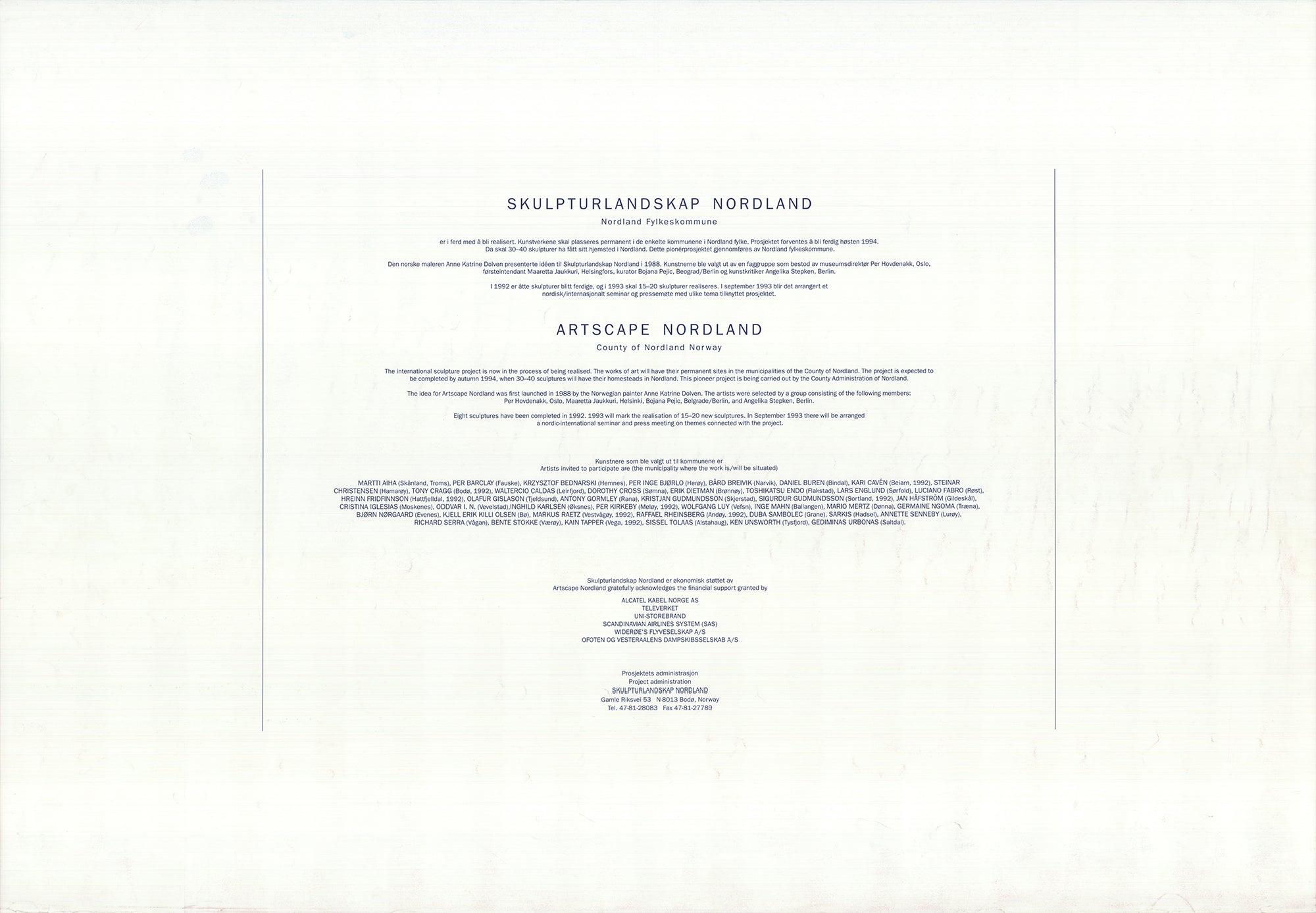 Markus Raetz 'Skulpturelandskap Nordland' 1991- Vintage For Sale 1
