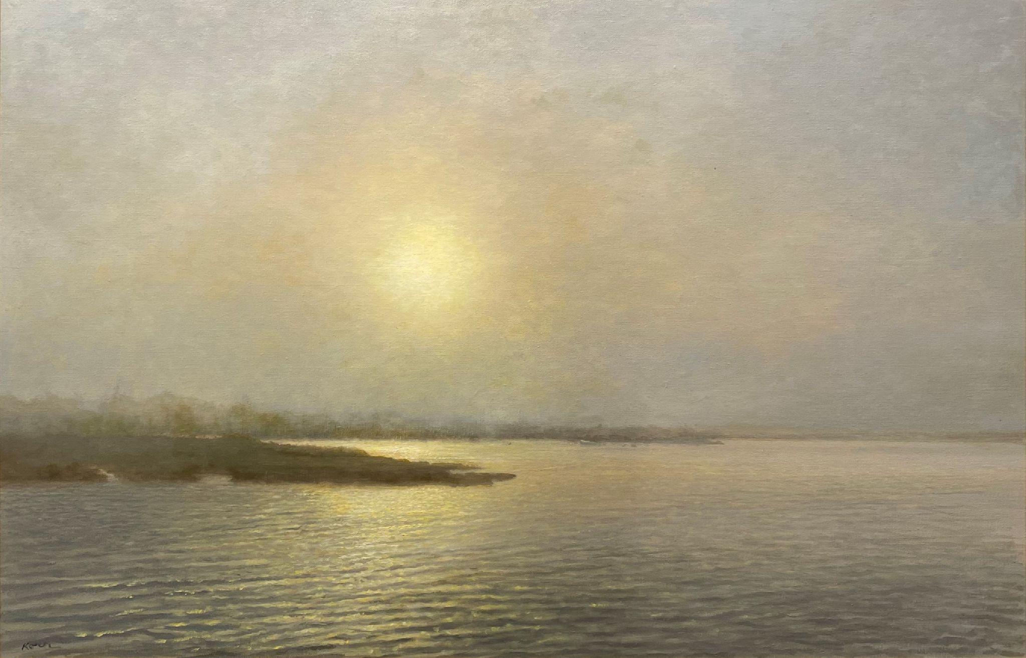 Marla Korr Landscape Painting - Hither Creek, Sunset and Fog