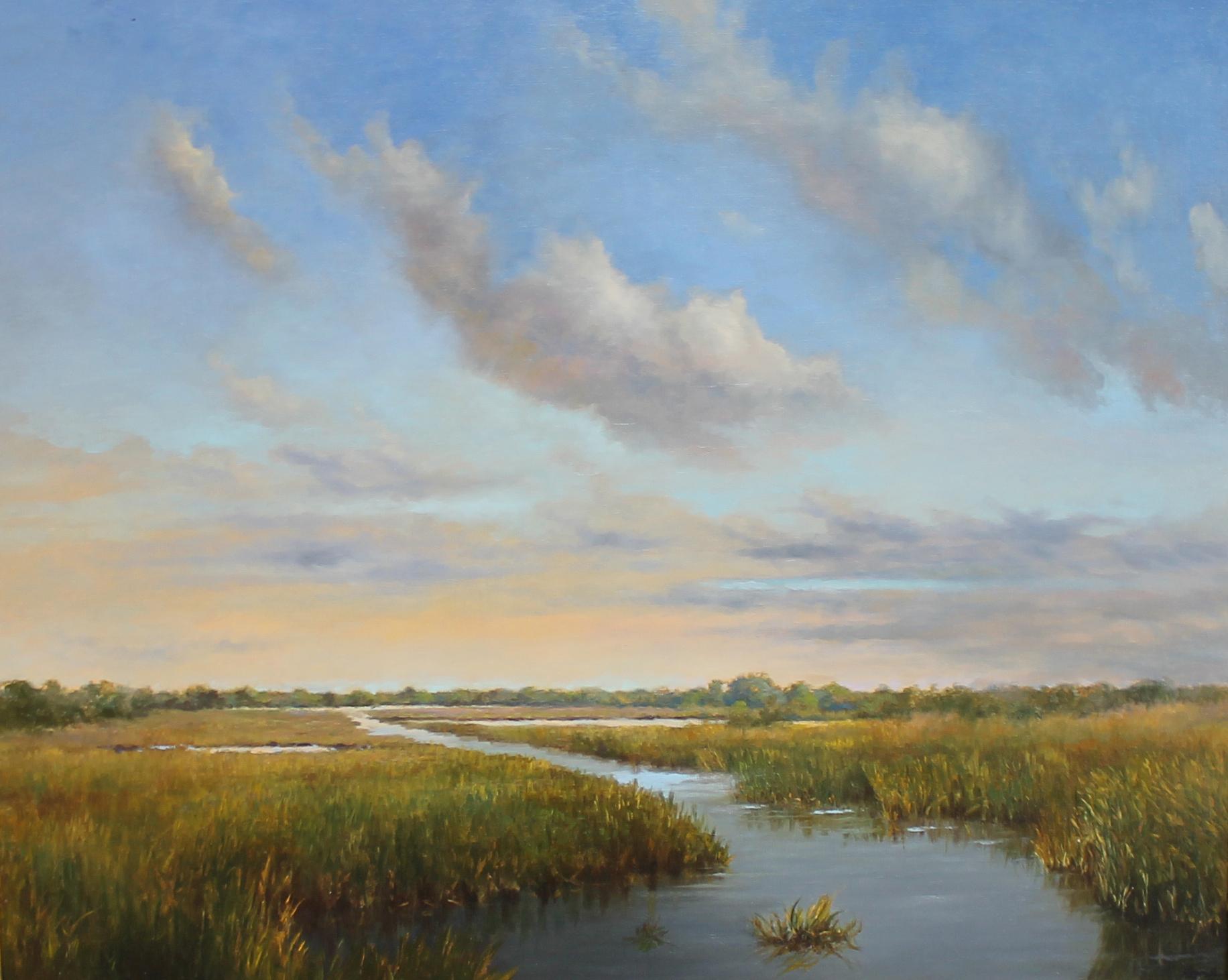 Marla Korr Landscape Painting – Marsh-Schalenschliff